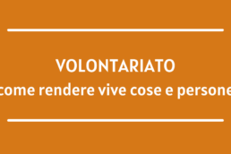 volontariato come rendere vive cose e persone