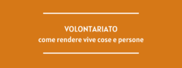 volontariato come rendere vive cose e persone